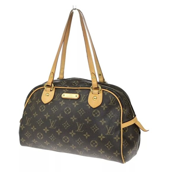 LOUIS VUITTON Montorgueil PM Shoulder Bag Monogram Leather Brown M95565 50ED537 - Picture 1 of 15